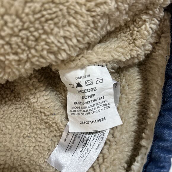 Vintage Wrangler Men’s Small Sherpa Fleece Lined Lightweight Denim Shirt Jacket - Picture 6 of 8